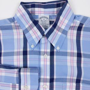 BROOKS BROTHERS Men's Medium Regent Blue L/S Shirt